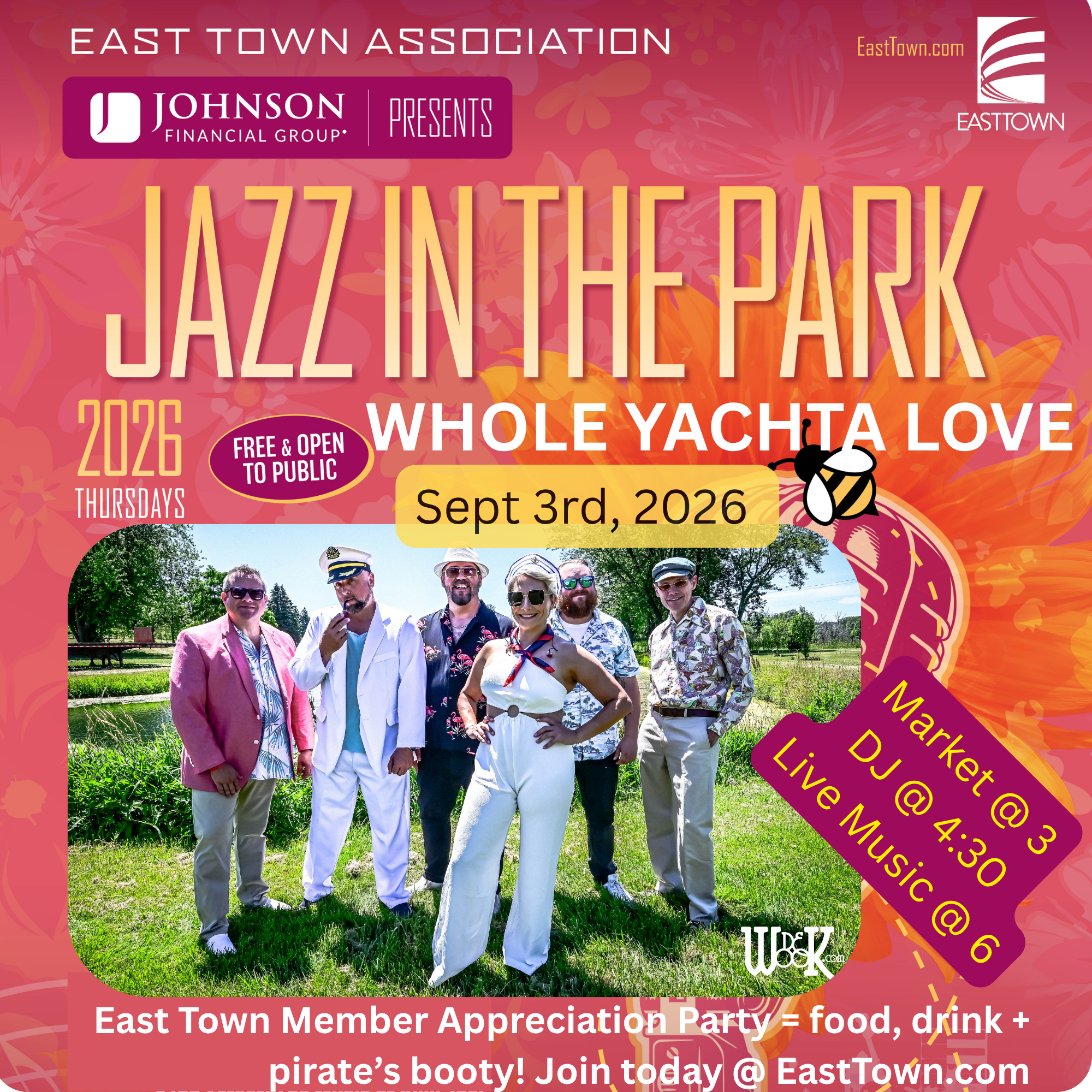 Member + Partner Appreciation Party Sept 3, 2026 @ Jazz in the Park / Cathedral Square Market