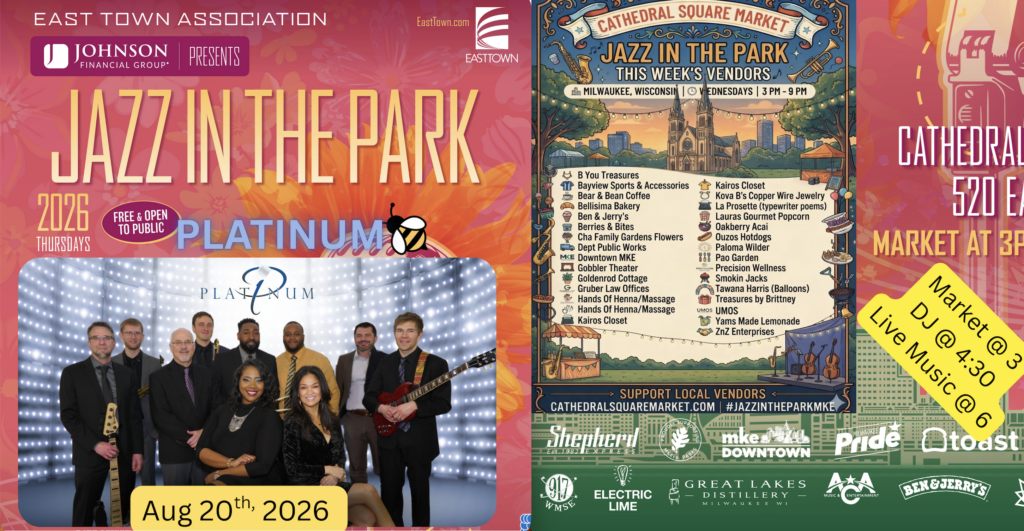 jazz in the park + cathedral square market
